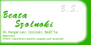 beata szolnoki business card